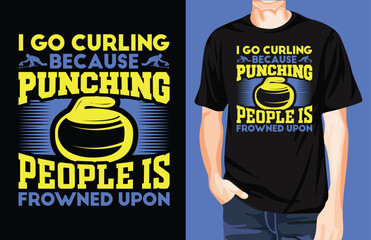 Wall Mural - Curling t-shirt design 