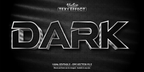 Sticker - Dark text, shiny silver style editable text effecrt