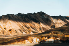 Texture And Colorful Landscape In Iceland Mountains