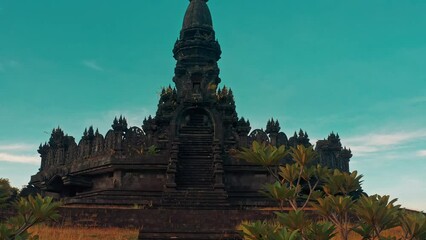 Wall Mural - Bajra Sandhi or Monumen Taman Mumbul monument to the struggle for independence Bali, Indonesia 4K Aerial view