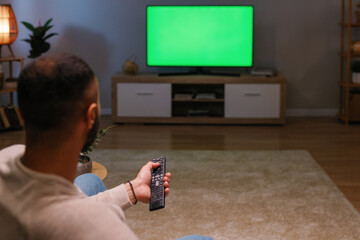 Tv green screen lifestyle relax indoors