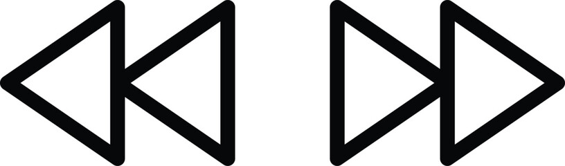 Poster - previous and next play button icons .forward and previous icons . vector illustration