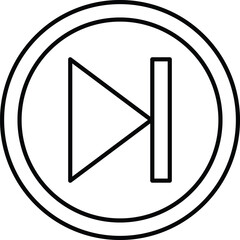 Poster - media player - skip button icon vector in black line style isolated on white background