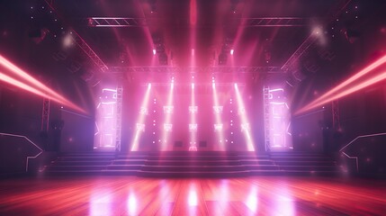 Lighting ramp with powerful spotlights for creating artificial lighting when working in the theater, film studio