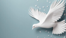 White Dove 3d Rendered With Copy Space, Symbol Of Peace, International Day Of Peace, World Peace Day