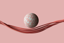 3d Render Of Pink Ropes And A Sphere