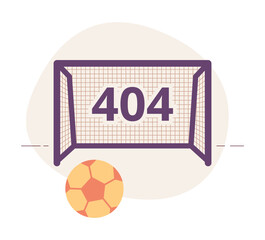 Aufkleber - football pitch and gate error 404 flash message. kicking ball into gates. empty state ui design. pag