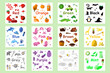 © Elena - Colors, set. Educational card for children. The study of color. Red, orange, yellow, green, mint, brown, black, white, pink, purple, grey, blue