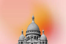 Details Of Basilique Du Sacré-Cœur With Gradient Background