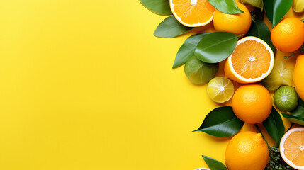 Wall Mural - oranges and lemons. Generative Ai. 