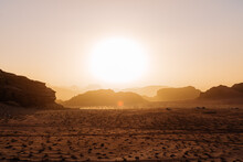 Wadi Rum Desert Sunset Landscape