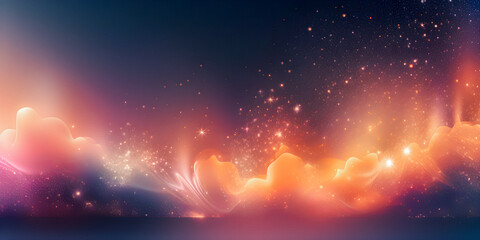 Wall Mural - particles lights motion bohek tranquil waves soft focus background for presentation and wallpaper, v