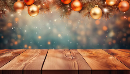 Beautiful christmas background with christmas decorations with copy space