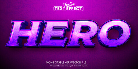 Hero text, cartoon style editable text effect