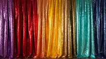 Rainbow Curtain With Sparkly Sequins