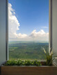© Sonja Lekovic/Stocksy - window view of nature and blue sky