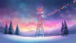 © cobaltstock - Christmas pylon in a winter landscape Digital Art