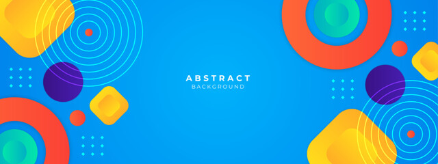 Wall Mural - abstract colorful polygon banner design template. colorful tech web banner with geometric shapes bac
