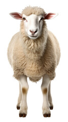 Wall Mural - Sheep Front View Isolated on Transparent Background - Generative AI
