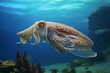Picture of a cuttlefish (common cuttlefish) underwater