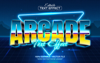 Fototapete - Arcade retro style text effect editable