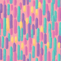 Sticker - Seamless Colorful Cactus Pattern.

Seamless pattern of Cactus in colorful style. Add color to your digital project with our pattern!