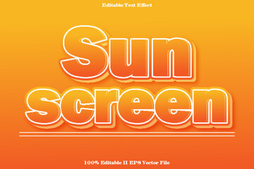 Sun Screen Editable Text Effect 3d Emboss Gradient Style