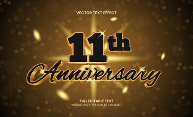 Wall Mural - editable text effect anniversary 3d text template premium vector