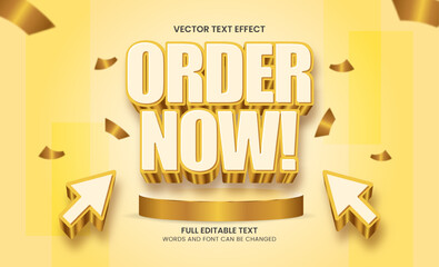 Wall Mural - editable text effect order now 3d text template premium vector