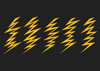Poster - various lightning vector sets. lightning pattern set. yellow lightning pattern