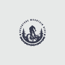 Mountain Bike Logo Emblem Vector Image