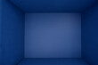 inside of blue carton box background, cardboard texture for design