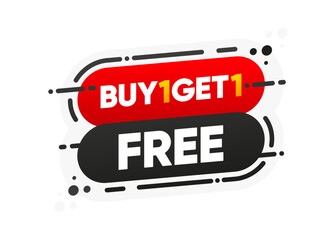 Poster - Buy One Get One Free. Promotion Discount banner. Coupon icon. Modern concept design. Banner with offer badge. Vector illustration.