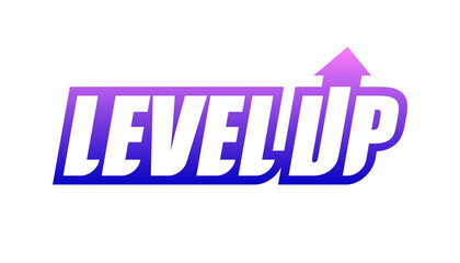 Poster - Level UP. Typography flat logo design. Flat and minimal logo. Vector illustration.