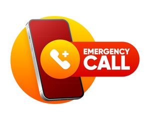 Poster - SOS emergency call. 911 calling. Emergency call. A cry for help. Hotline concept. Vector illustration.