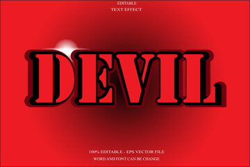 Wall Mural - Devil editable text effect emboss