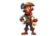 © alexkoral - funny man pirate on a white isolated background. Cartoon character. Generative AI illustration