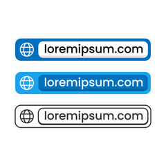 Aufkleber - link button, website name, url, address bar flat and line design vector template eps10. icon set
