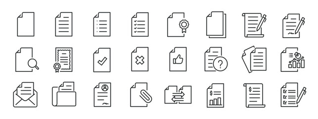 document line icons. editable stroke. for website marketing design, logo, app, template, ui, etc. ve