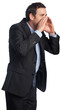 © vectorfusionart - Digital png photo of calling caucasian businessman on transparent background