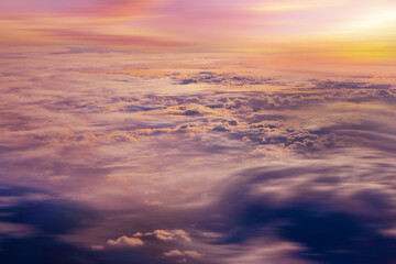 Wall Mural - abstract clouds background and texture, clouds and sky from airplane window view,