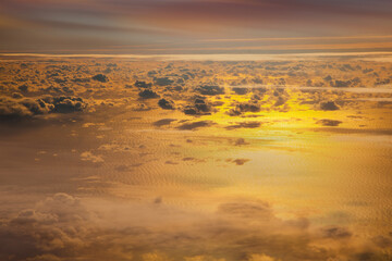 Wall Mural - abstract clouds background and texture, clouds and sky from airplane window view,