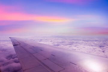 Wall Mural - abstract clouds background and texture, clouds and sky from airplane window view,