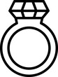 Diamond ring icon, Accessories simple cartoon style.