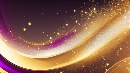 Wall Mural - abstract golden background with blur sparkle gold bokeh light effect - ai generative