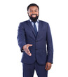 © Suresh Heyt/peopleimages.com - Handshake, offer and portrait of black man for introduction, thank you and financial deal, success or partnership. Person or accountant shaking hands in meeting isolated on transparent png background