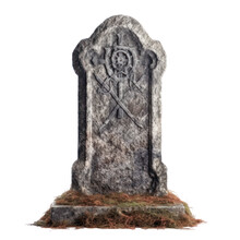 Old Stone Cross Halloween Object Isolated Png.