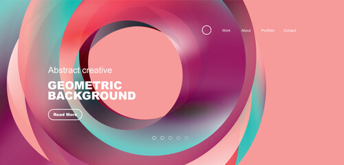Round shapes, circles and rings composition. Business or technology design for wallpaper, banner, background, landing page, wall art, invitation, prints