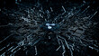 © RocknRoller Studios - Network Technology Concept with share symbol on a Microchip. Data flows from the CPU across a Futuristic Motherboard. 3D render.