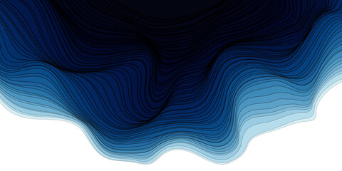 Poster - Abstract background fluid wave curve lines with gradient teal blue and black on white background.